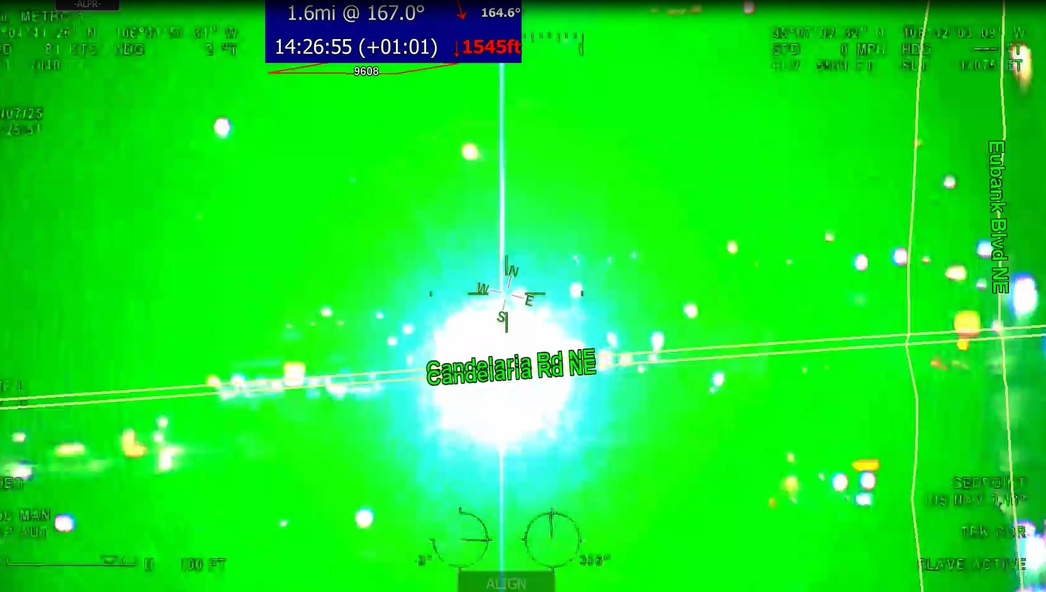 Still image from the recording from inside the helicopter at the time of the strike