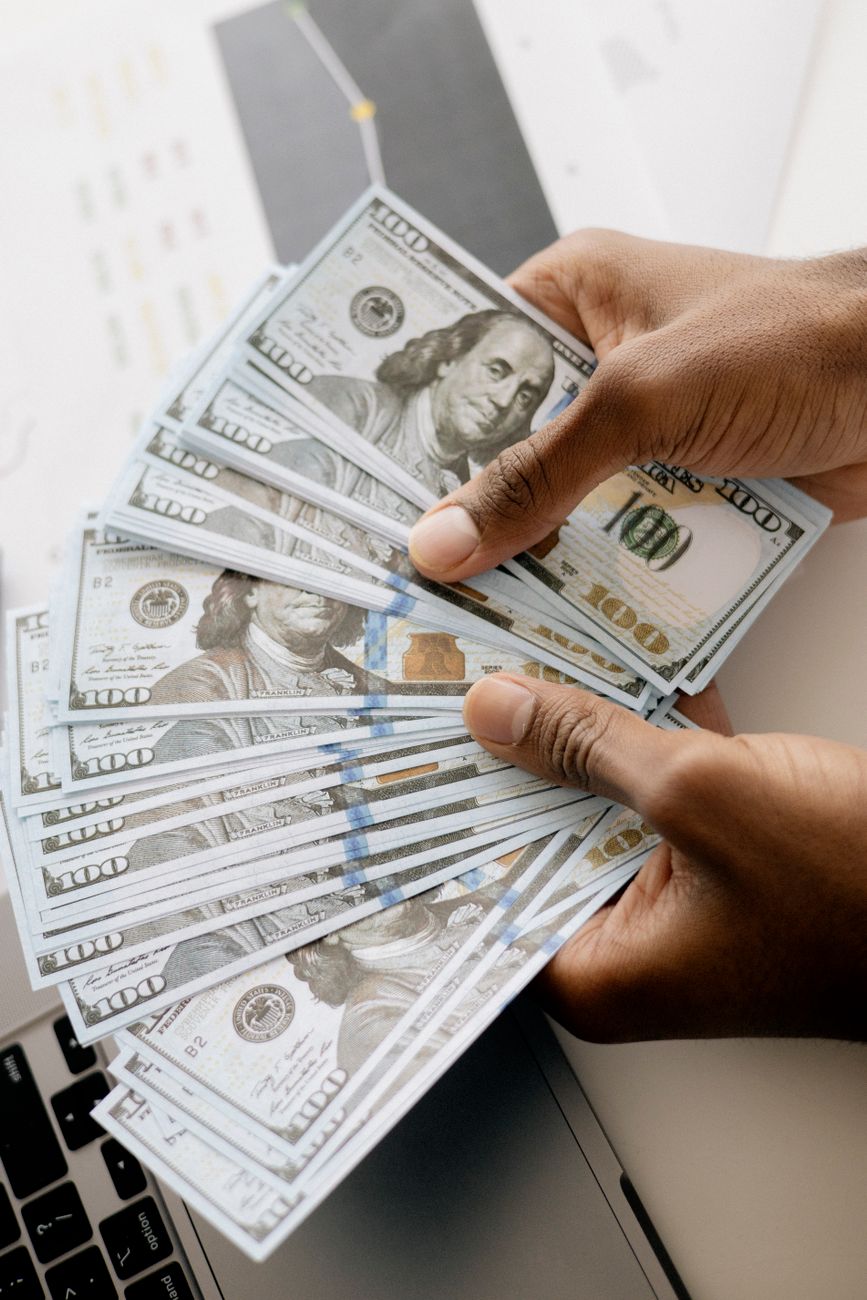 person hands faceless money